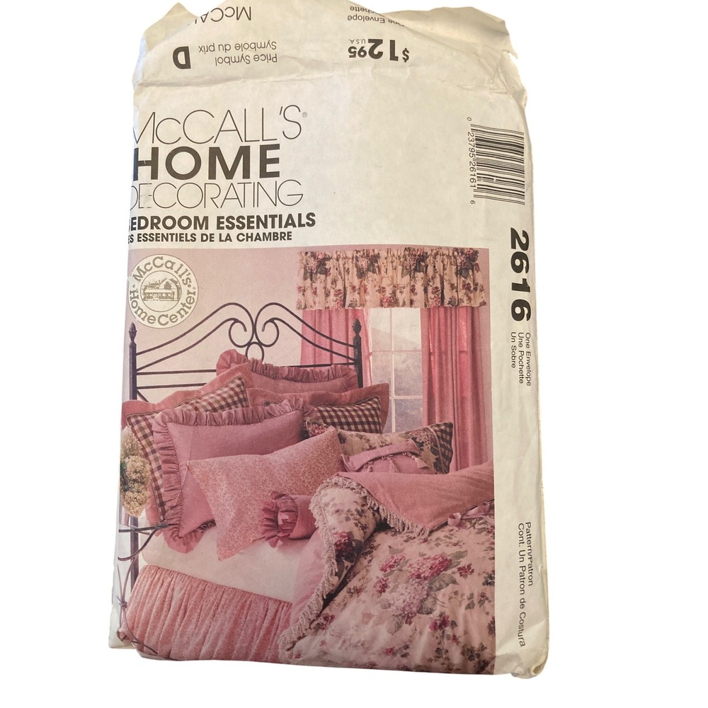 McCalls 2616 Bedroom Essential Sewing Pattern Bedding Curtains Pillows Twin-King